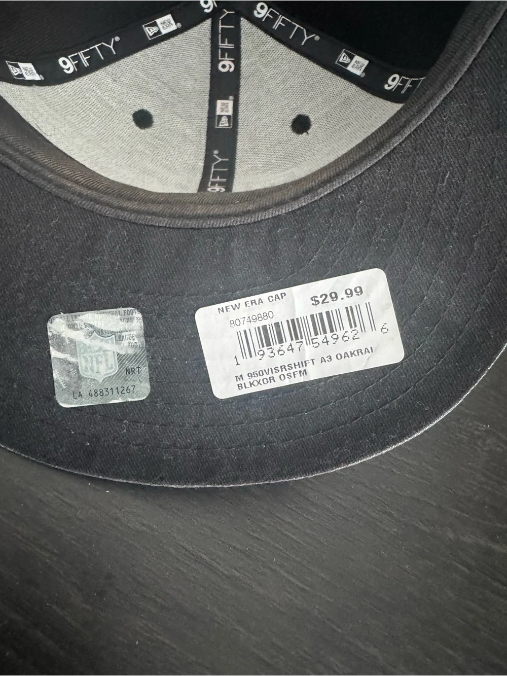 New Era Black & Olive Green Raiders Embroidered SnapBack